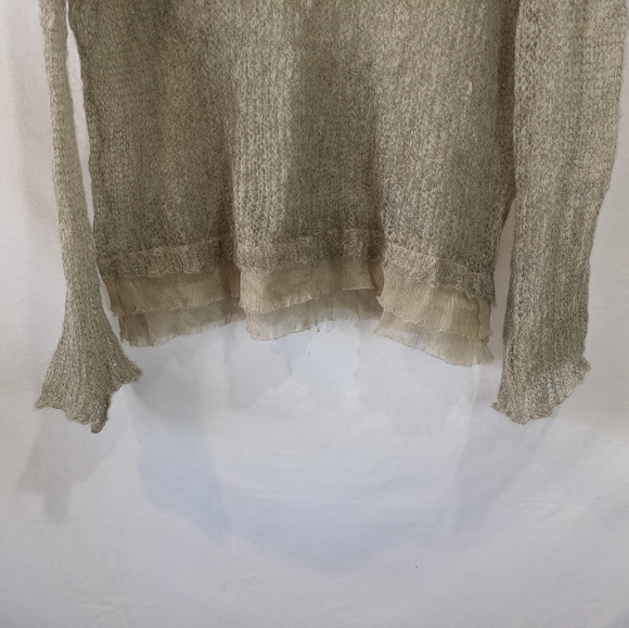 Viviana Uchitel Open Knit Wool and Silk Sweater Blouse Size 2 - Picture 2 of 10